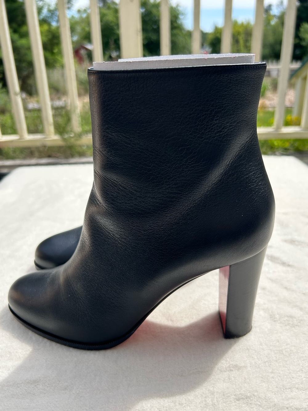 Authentic Louboutin Adox 85 Black Leather Ankle Red Bottom Booties 39 US 8.5 - Picture 3 of 14